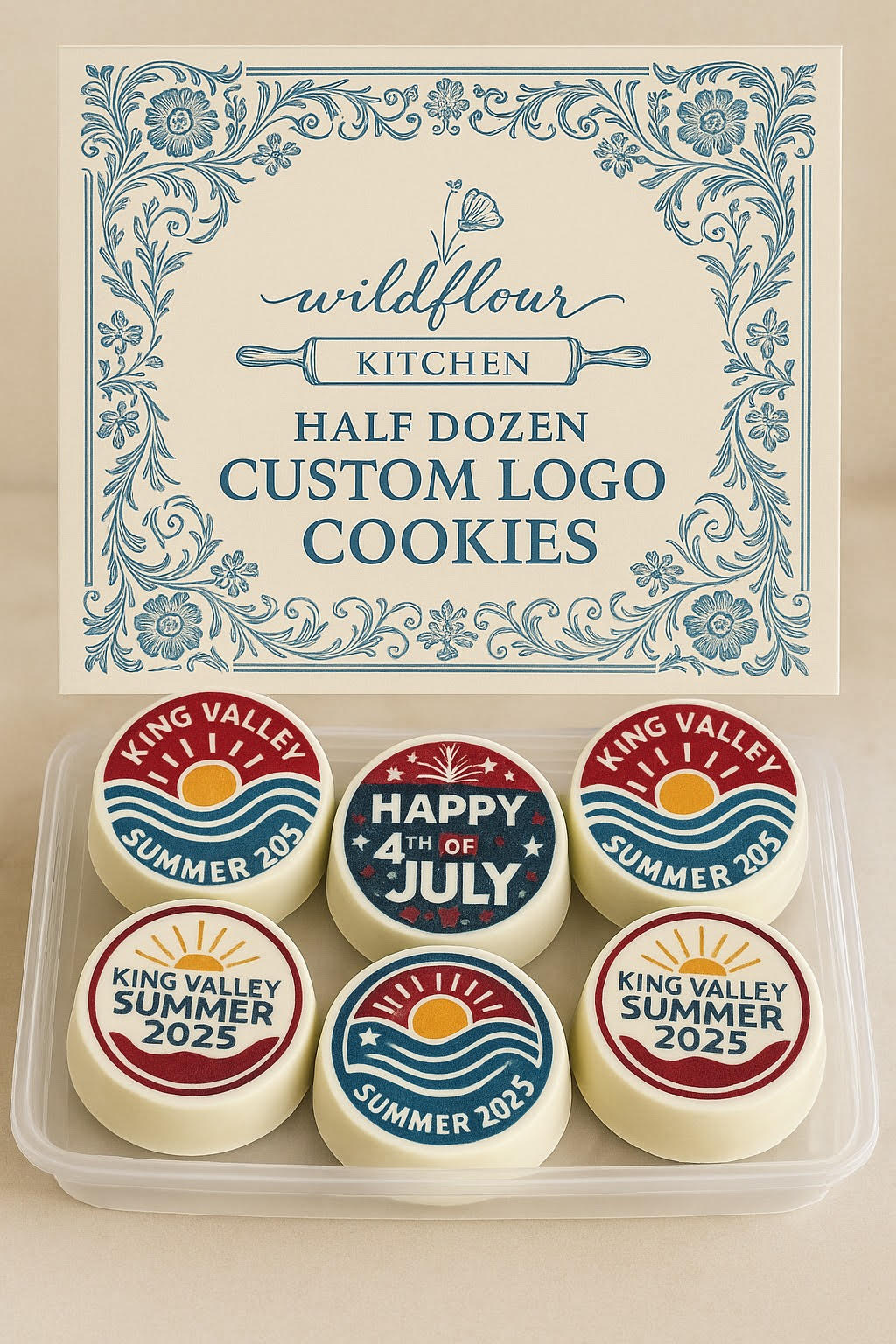 Half Dozen Custom Logo Cookies